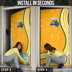 Personalised Australian Rugby Wallabies Door Cover Aboriginal Art Kangaroo Player Design
