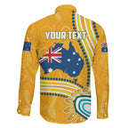 Personalised Australian Rugby Wallabies Family Matching Mermaid Dress and Hawaiian Shirt Aboriginal Art Kangaroo Player Design