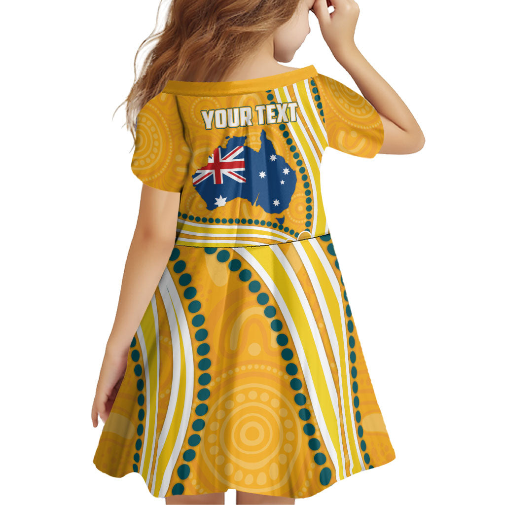 Personalised Australian Rugby Wallabies Family Matching Summer Maxi Dress and Hawaiian Shirt Aboriginal Art Kangaroo Player Design