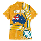 Personalised Australian Rugby Wallabies Family Matching Tank Maxi Dress and Hawaiian Shirt Aboriginal Art Kangaroo Player Design