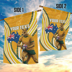 Personalised Australian Rugby Wallabies Garden Flag Aboriginal Art Kangaroo Player Design