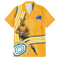 Personalised Australian Rugby Wallabies Hawaiian Shirt Aboriginal Art Kangaroo Player Design