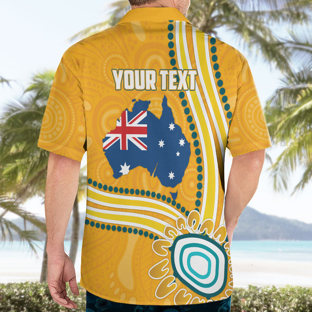 Personalised Australian Rugby Wallabies Hawaiian Shirt Aboriginal Art Kangaroo Player Design