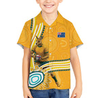 Personalised Australian Rugby Wallabies Hawaiian Shirt Aboriginal Art Kangaroo Player Design