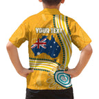 Personalised Australian Rugby Wallabies Hawaiian Shirt Aboriginal Art Kangaroo Player Design