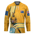 Personalised Australian Rugby Wallabies Hockey Jersey Aboriginal Art Kangaroo Player Design