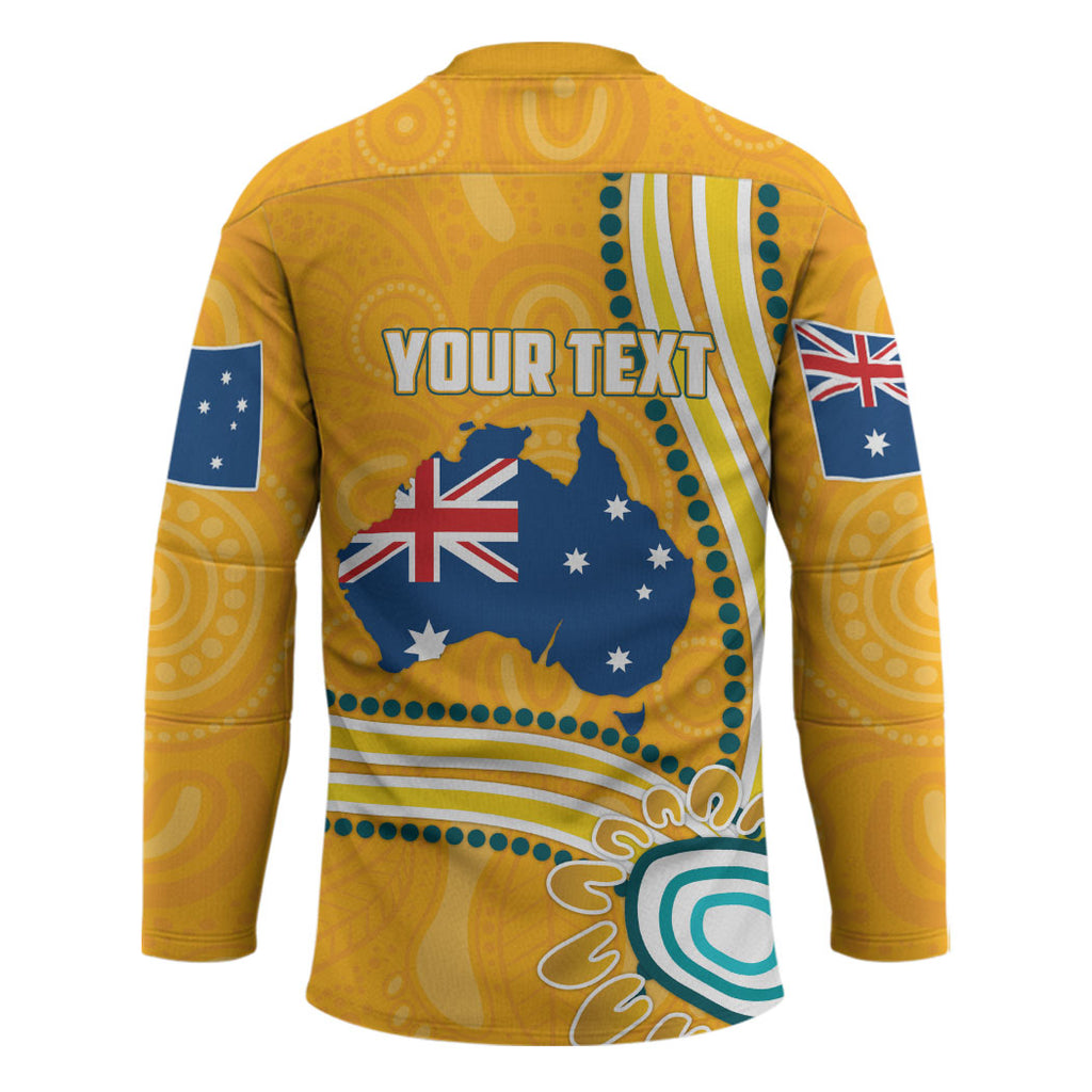 Personalised Australian Rugby Wallabies Hockey Jersey Aboriginal Art Kangaroo Player Design