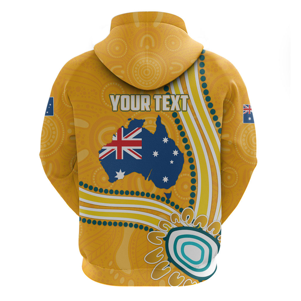 Personalised Australian Rugby Wallabies Hoodie Aboriginal Art Kangaroo Player Design