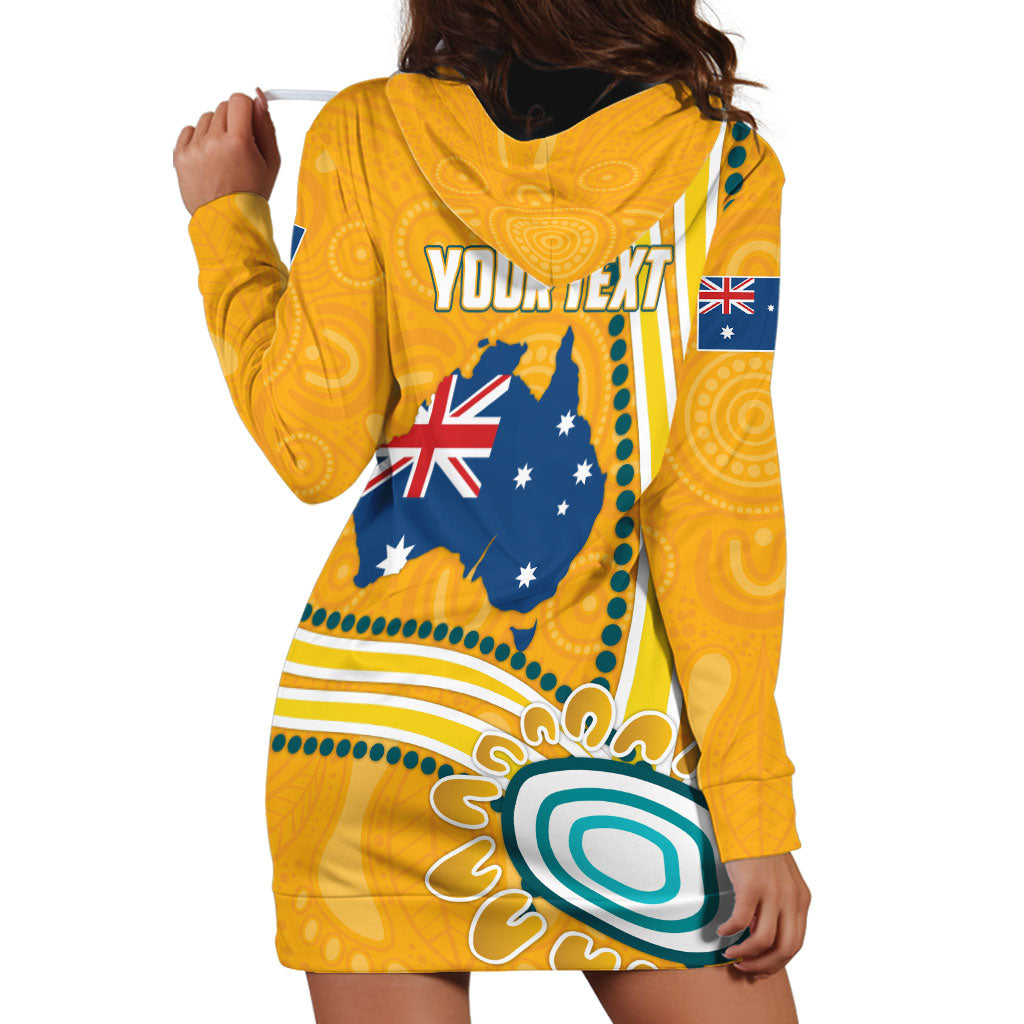 Personalised Australian Rugby Wallabies Hoodie Dress Aboriginal Art Kangaroo Player Design