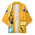 Personalised Australian Rugby Wallabies Kimono Aboriginal Art Kangaroo Player Design