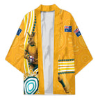 Personalised Australian Rugby Wallabies Kimono Aboriginal Art Kangaroo Player Design