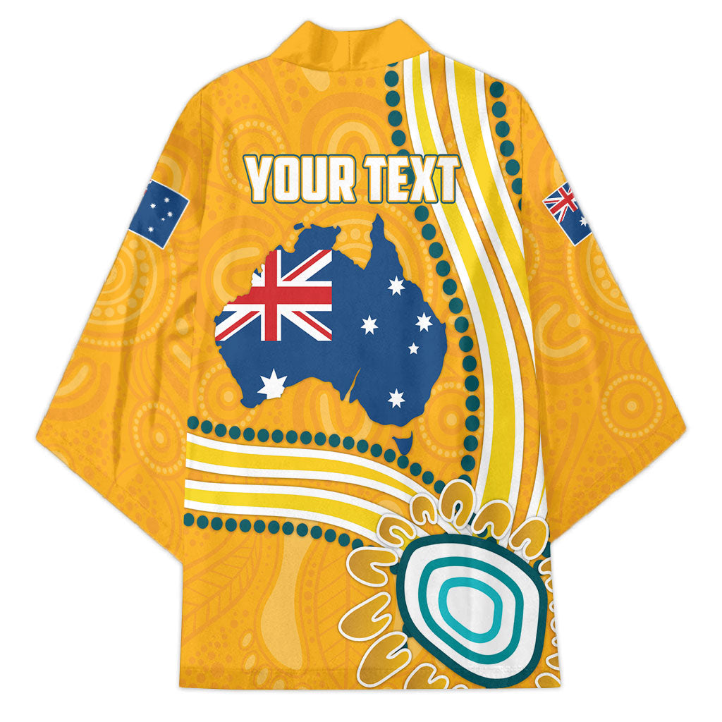 Personalised Australian Rugby Wallabies Kimono Aboriginal Art Kangaroo Player Design