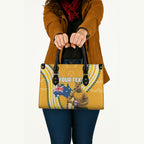 Personalised Australian Rugby Wallabies Leather Bag Aboriginal Art Kangaroo Player Design
