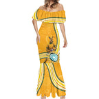 Personalised Australian Rugby Wallabies Mermaid Dress Aboriginal Art Kangaroo Player Design