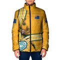 Personalised Australian Rugby Wallabies Padded Jacket Aboriginal Art Kangaroo Player Design