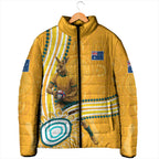 Personalised Australian Rugby Wallabies Padded Jacket Aboriginal Art Kangaroo Player Design