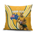 Personalised Australian Rugby Wallabies Pillow Cover Aboriginal Art Kangaroo Player Design