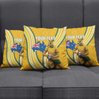 Personalised Australian Rugby Wallabies Pillow Cover Aboriginal Art Kangaroo Player Design