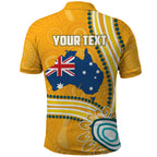 Personalised Australian Rugby Wallabies Polo Shirt Aboriginal Art Kangaroo Player Design