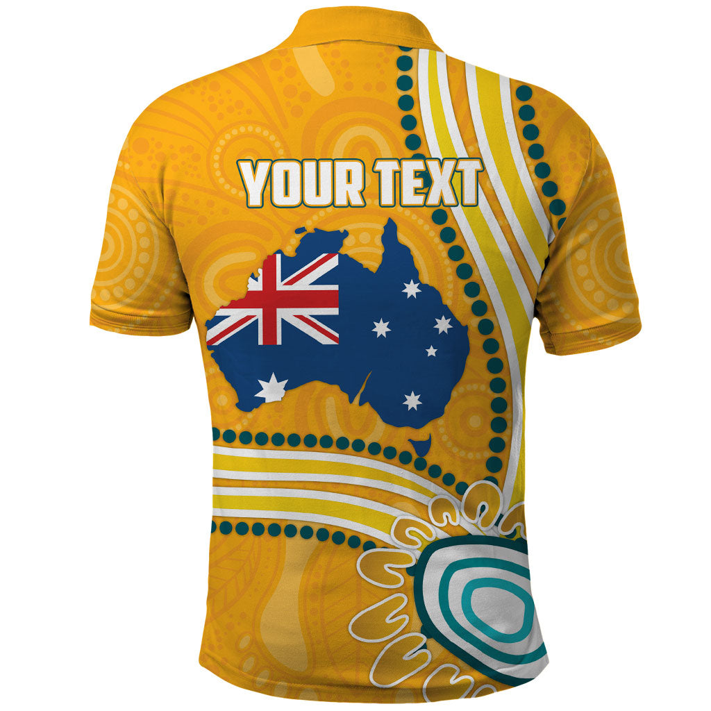 Personalised Australian Rugby Wallabies Polo Shirt Aboriginal Art Kangaroo Player Design