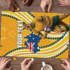 Personalised Australian Rugby Wallabies Puzzle Aboriginal Art Kangaroo Player Design