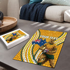Personalised Australian Rugby Wallabies Puzzle Aboriginal Art Kangaroo Player Design