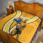 Personalised Australian Rugby Wallabies Quilt Aboriginal Art Kangaroo Player Design