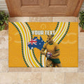 Personalised Australian Rugby Wallabies Rubber Doormat Aboriginal Art Kangaroo Player Design