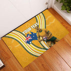 Personalised Australian Rugby Wallabies Rubber Doormat Aboriginal Art Kangaroo Player Design