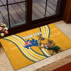 Personalised Australian Rugby Wallabies Rubber Doormat Aboriginal Art Kangaroo Player Design