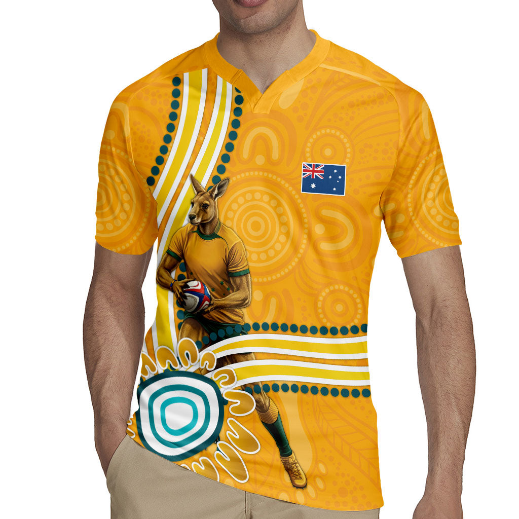 Personalised Australian Rugby Wallabies Rugby Jersey Aboriginal Art Kangaroo Player Design