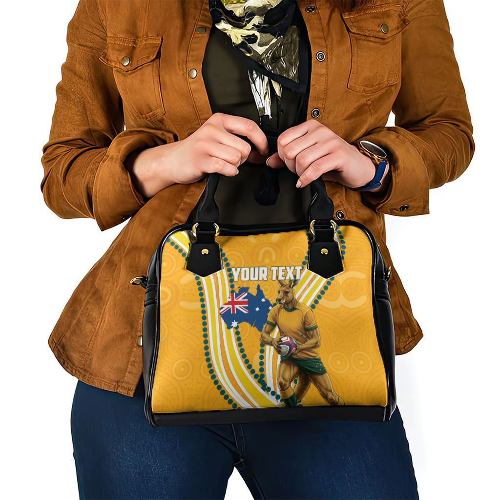 Personalised Australian Rugby Wallabies Shoulder Handbag Aboriginal Art Kangaroo Player Design