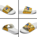 Personalised Australian Rugby Wallabies Slide Sandals Aboriginal Art Kangaroo Player Design