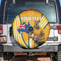 Personalised Australian Rugby Wallabies Spare Tire Cover Aboriginal Art Kangaroo Player Design