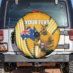 Personalised Australian Rugby Wallabies Spare Tire Cover Aboriginal Art Kangaroo Player Design