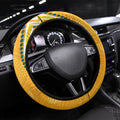 Australian Rugby Wallabies Steering Wheel Cover Aboriginal Art Kangaroo Player Design