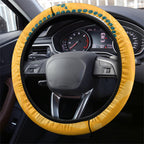 Australian Rugby Wallabies Steering Wheel Cover Aboriginal Art Kangaroo Player Design