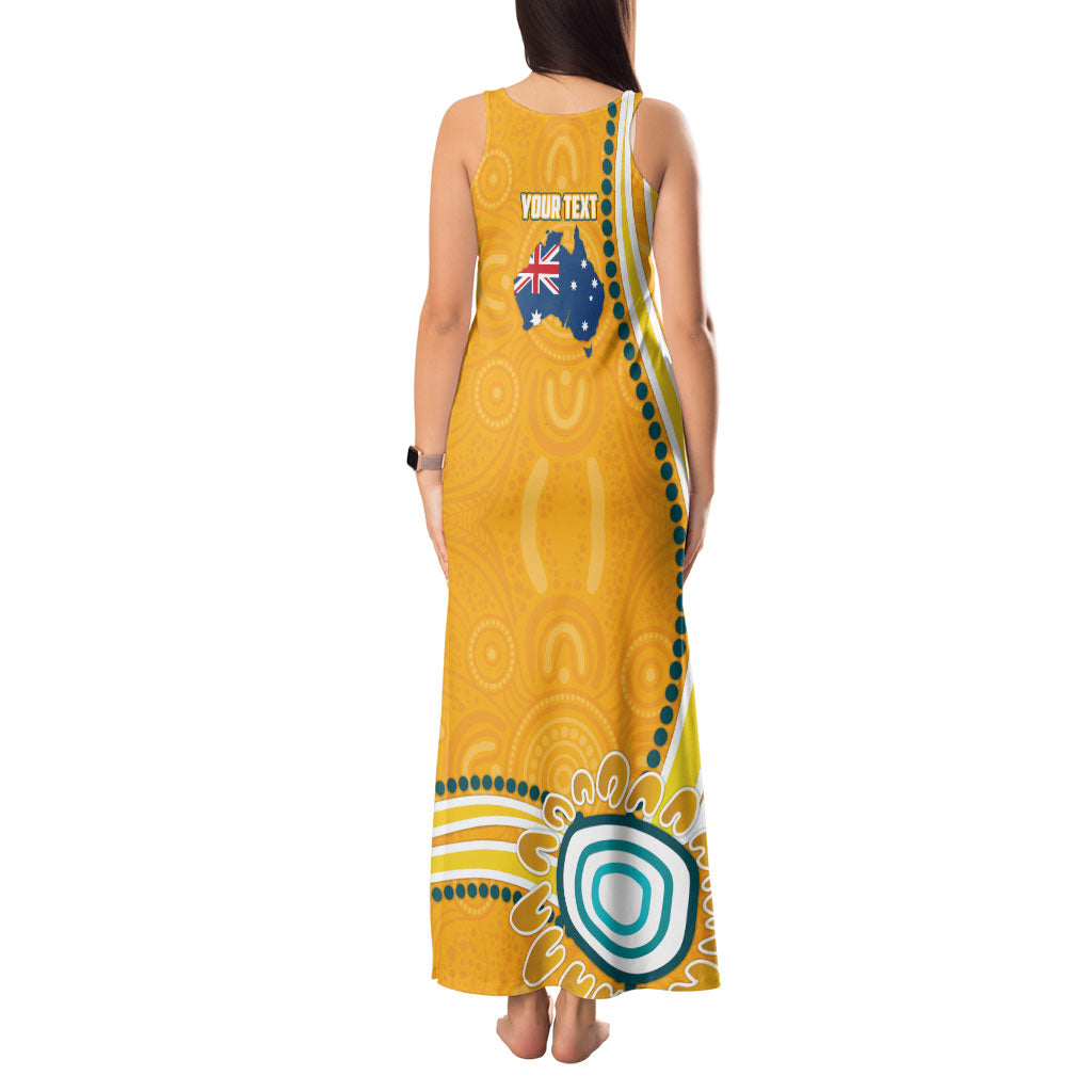 Personalised Australian Rugby Wallabies Tank Maxi Dress Aboriginal Art Kangaroo Player Design