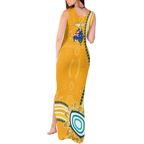 Personalised Australian Rugby Wallabies Tank Maxi Dress Aboriginal Art Kangaroo Player Design