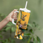 Personalised Australian Rugby Wallabies Tumbler With Handle Aboriginal Art Kangaroo Player Design