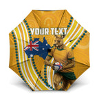 Personalised Australian Rugby Wallabies Umbrella Aboriginal Art Kangaroo Player Design