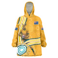 Personalised Australian Rugby Wallabies Wearable Blanket Hoodie Aboriginal Art Kangaroo Player Design