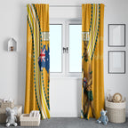 Personalised Australian Rugby Wallabies Window Curtain Aboriginal Art Kangaroo Player Design