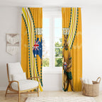 Personalised Australian Rugby Wallabies Window Curtain Aboriginal Art Kangaroo Player Design