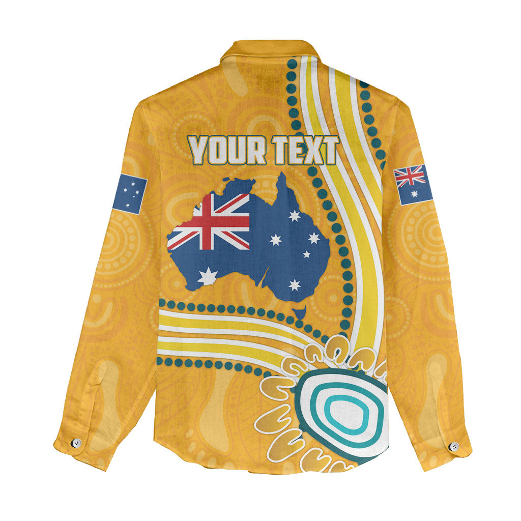 Personalised Australian Rugby Wallabies Women Casual Shirt Aboriginal Art Kangaroo Player Design