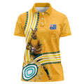 Personalised Australian Rugby Wallabies Women Polo Shirt Aboriginal Art Kangaroo Player Design