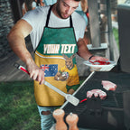 Personalised Australia Rugby Apron Wallabies Kangaroo Player Aboriginal Pattern