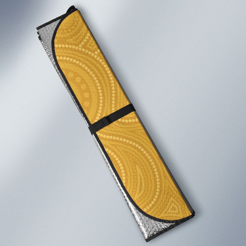 Personalised Australia Rugby Auto Sun Shade Wallabies Kangaroo Player Aboriginal Pattern