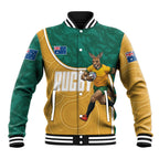 Personalised Australia Rugby Baseball Jacket Wallabies Kangaroo Player Aboriginal Pattern
