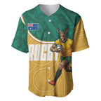 Personalised Australia Rugby Baseball Jersey Wallabies Kangaroo Player Aboriginal Pattern
